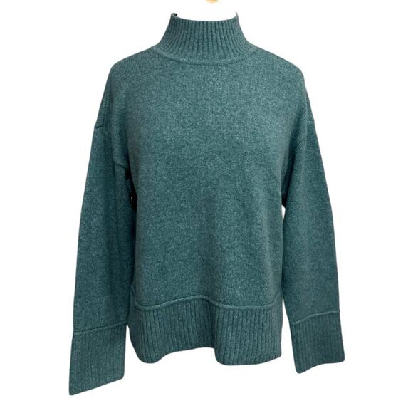 NINE WEST Women's M Super Soft Mock Neck Sweater Sage Green - Picture 1 of 8